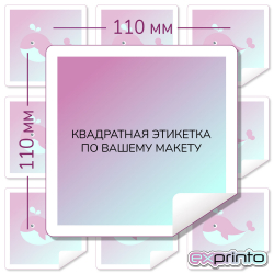 Печать цветных этикеток в Тольятти | Этикетка квадратная 110х110 мм.